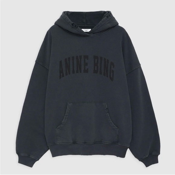 Anine Bing Harvey Sweatshirt Washed Black - Picture 5 of 15